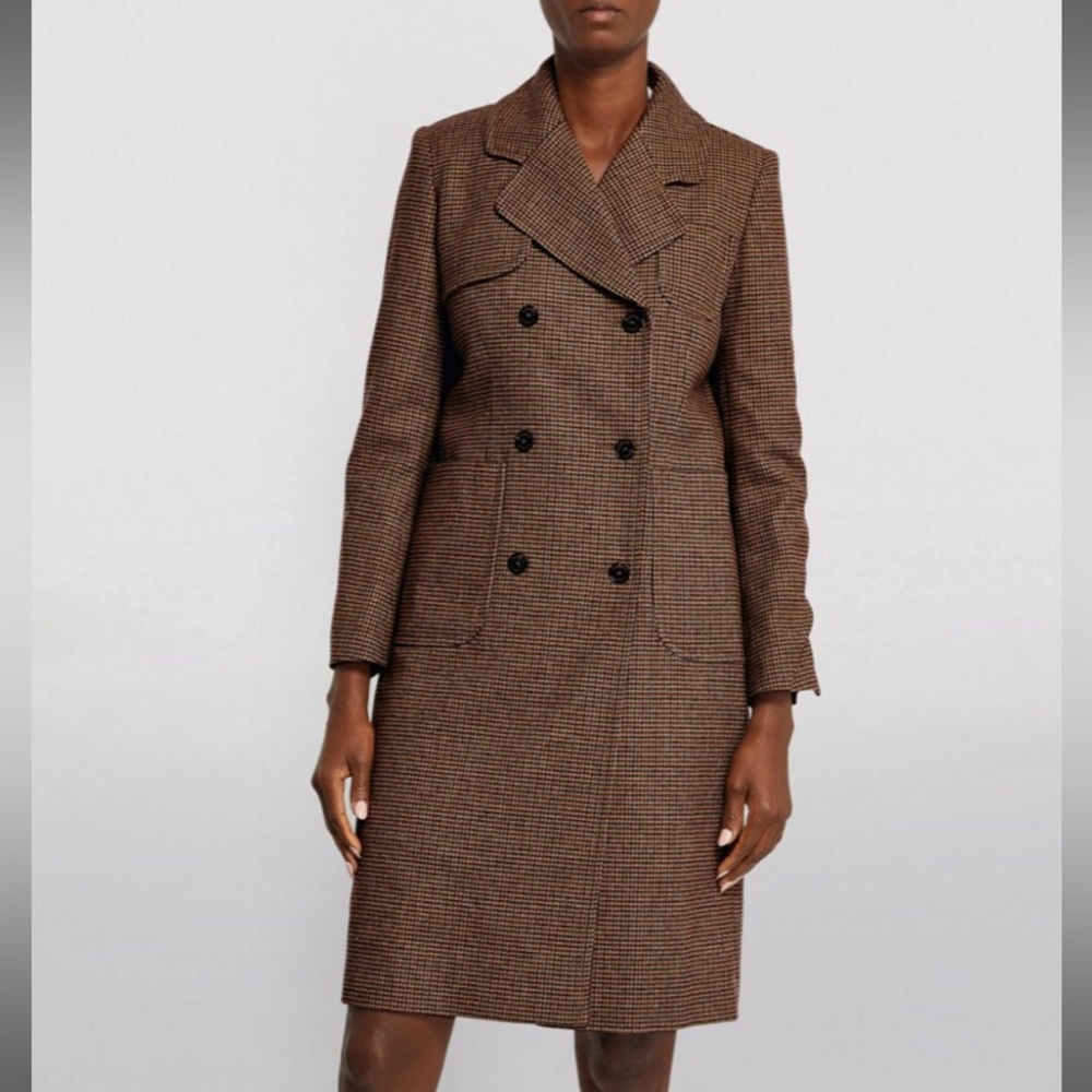 Sandro Paris Double Breasted Houndstooth Coat